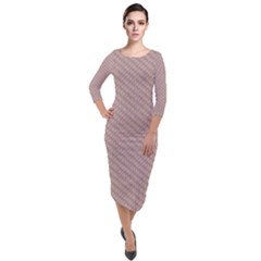 Terracotta Knit Quarter Sleeve Midi Velour Bodycon Dress by ConteMonfrey