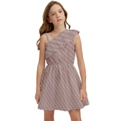 Terracotta Knit Kids  One Shoulder Party Dress by ConteMonfrey