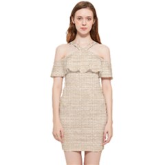 Linen Shoulder Frill Bodycon Summer Dress by ConteMonfrey