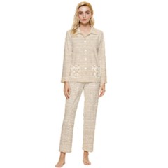 Linen Womens  Long Sleeve Velvet Pocket Pajamas Set by ConteMonfrey