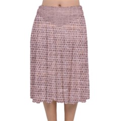 Terracotta Linen Velvet Flared Midi Skirt by ConteMonfrey