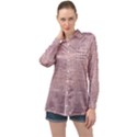 Terracotta Linen Long Sleeve Satin Shirt View1