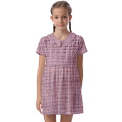 Terracotta Linen Kids  Asymmetric Collar Dress by ConteMonfrey