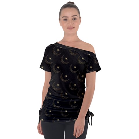 Arabian Night Off Shoulder Tie-up Tee by ConteMonfrey