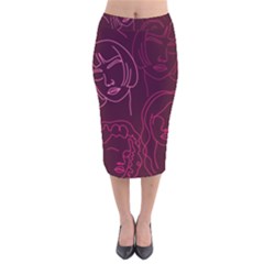 Im Only Woman Velvet Midi Pencil Skirt by ConteMonfrey