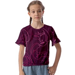 Im Only Woman Kids  Cuff Sleeve Scrunch Bottom Tee