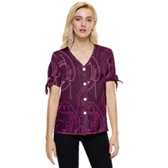 Im Only Woman Bow Sleeve Button Up Top by ConteMonfrey