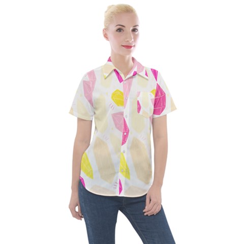 Crystal Energy Women s Short Sleeve Pocket Shirt by ConteMonfrey