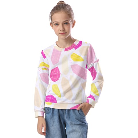 Crystal Energy Kids  Long Sleeve Tee With Frill  by ConteMonfrey