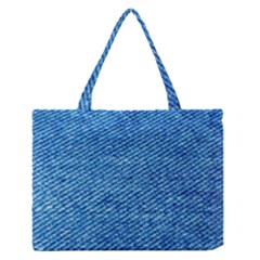 Blue Denim  Zipper Medium Tote Bag by ConteMonfrey