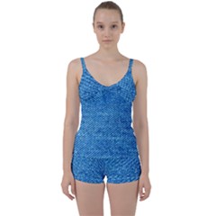 Blue Denim  Tie Front Two Piece Tankini by ConteMonfrey