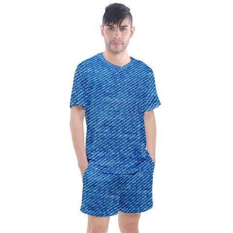 Blue Denim  Men s Mesh Tee And Shorts Set by ConteMonfrey