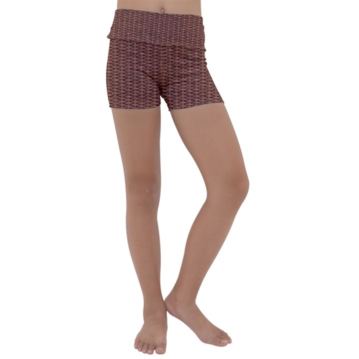 Terracotta Straw - Country Side  Kids  Lightweight Velour Yoga Shorts