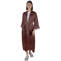 Terracotta Straw - Country Side  Maxi Satin Kimono by ConteMonfrey