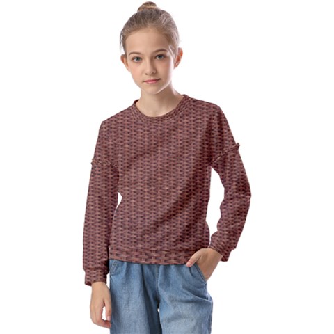 Terracotta Straw - Country Side  Kids  Long Sleeve Tee With Frill  by ConteMonfrey