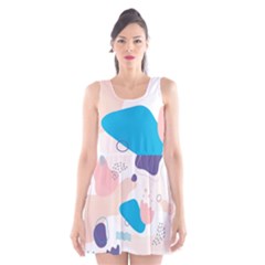 Hand-drawn-abstract-organic-shapes-background Scoop Neck Skater Dress by Wegoenart