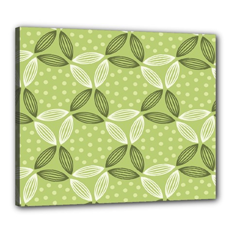 Pattern Green Canvas 24  X 20  (stretched) by designsbymallika