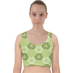 Pattern Green Velvet Racer Back Crop Top