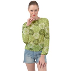 Pattern Green Banded Bottom Chiffon Top by designsbymallika