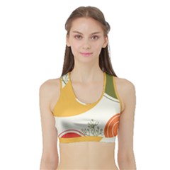 Multi Color Pattern Sports Bra With Border by designsbymallika