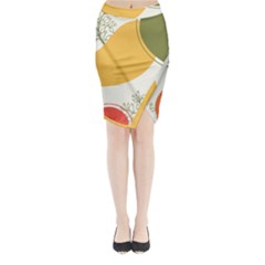 Multi Color Pattern Midi Wrap Pencil Skirt by designsbymallika