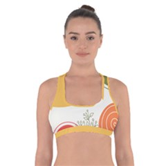 Multi Color Pattern Cross Back Sports Bra by designsbymallika