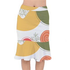 Multi Color Pattern Short Mermaid Skirt by designsbymallika