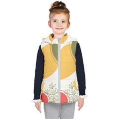 Multi Color Pattern Kids  Hooded Puffer Vest by designsbymallika