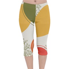 Multi Color Pattern Velvet Capri Leggings  by designsbymallika