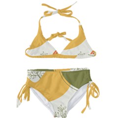 Multi Color Pattern Kids  Classic Bikini Set by designsbymallika