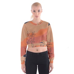 Orange Pattern Cropped Sweatshirt by designsbymallika