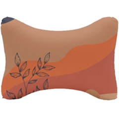 Orange Pattern Seat Head Rest Cushion by designsbymallika