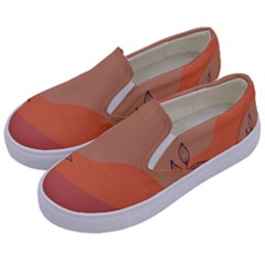 Orange Pattern Kids  Canvas Slip Ons by designsbymallika