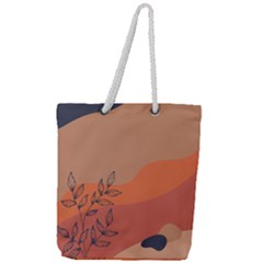 Orange Pattern Full Print Rope Handle Tote (large) by designsbymallika