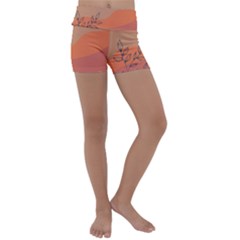 Orange Pattern Kids  Lightweight Velour Yoga Shorts by designsbymallika