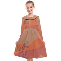 Orange Pattern Kids  Midi Sailor Dress by designsbymallika