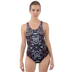 Autumn Patterns Cut-out Back One Piece Swimsuit by kaleidomarblingart