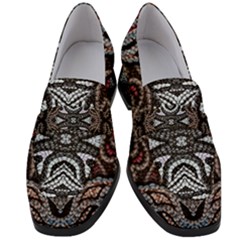 Autumn Patterns Women s Chunky Heel Loafers by kaleidomarblingart