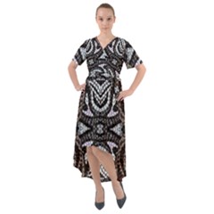 Autumn Patterns Front Wrap High Low Dress by kaleidomarblingart