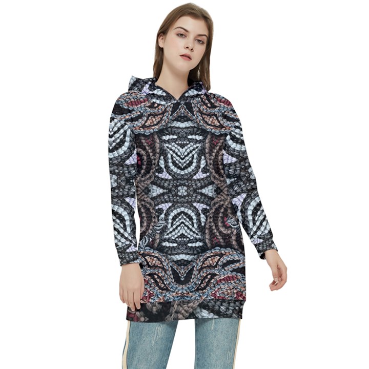 Autumn patterns Women s Long Oversized Pullover Hoodie