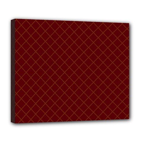 Diagonal Dark Red Small Plaids Geometric  Deluxe Canvas 24  X 20  (stretched) by ConteMonfrey