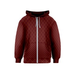 Diagonal Dark Red Small Plaids Geometric  Kids  Zipper Hoodie by ConteMonfrey