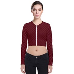 Diagonal Dark Red Small Plaids Geometric  Long Sleeve Zip Up Bomber Jacket by ConteMonfrey