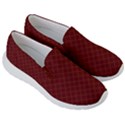 Diagonal Dark Red Small Plaids Geometric  Men s Lightweight Slip Ons View3