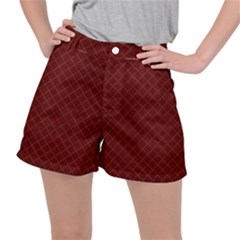 Diagonal Dark Red Small Plaids Geometric  Ripstop Shorts by ConteMonfrey