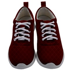 Diagonal Dark Red Small Plaids Geometric  Mens Athletic Shoes by ConteMonfrey