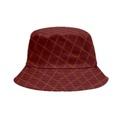 Diagonal Dark Red Small Plaids Geometric  Bucket Hat by ConteMonfrey