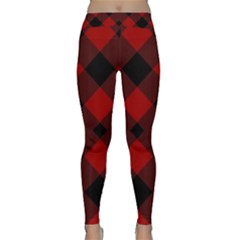 Red Diagonal Plaid Big Classic Yoga Leggings by ConteMonfrey