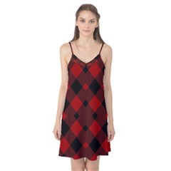 Red Diagonal Plaid Big Camis Nightgown  by ConteMonfrey