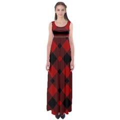 Red Diagonal Plaid Big Empire Waist Maxi Dress by ConteMonfrey